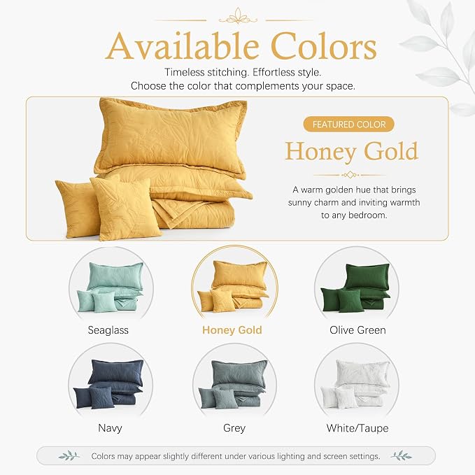 HZ & HY Oversized King Bedspreads 128x120, Honey Gold | Extra Wide Coverage - Image 5