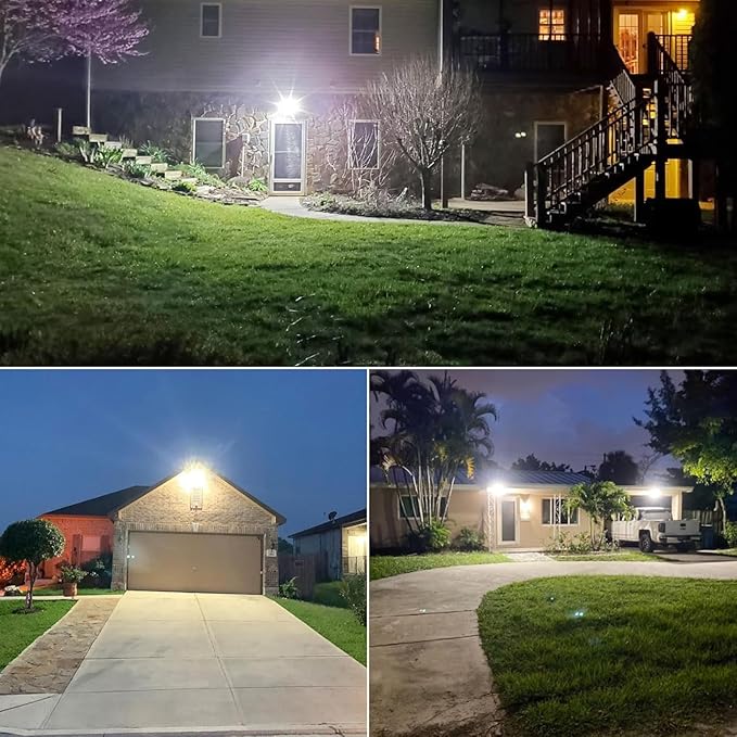SANSI 36W 3600LM LED Motion Sensor Outdoor Light, 50,000 Hrs Lifespan Security Light, 350W Equiv 5000K Dusk to Dawn IP65 Flood Light, Super Bright for Backyard, Bright Series Black Motion Sensor Light