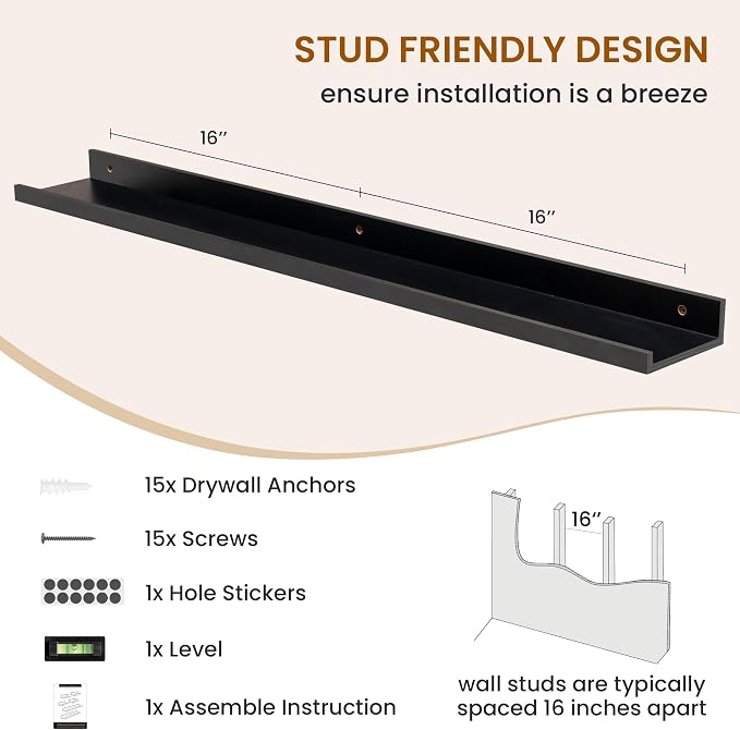 Picture Ledge Shelf, Floating Shelves - Image 5