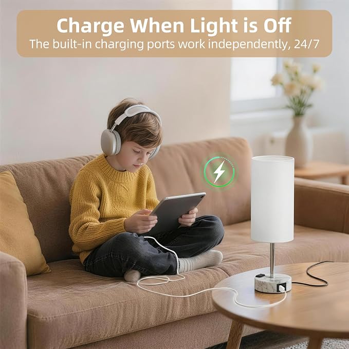 Table Lamp for Nightstand, High-Sensitivity Touch, 3-Level Dimmable Bedside Lamp - Image 6