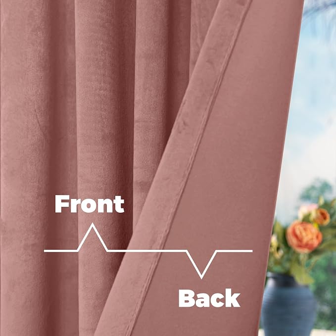 BGment Dusty Rose Pink Velvet Curtains 84 Inch - Image 4