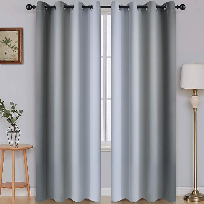 SimpleHome Ombre Grey to Grey White Curtains by SimpleHome