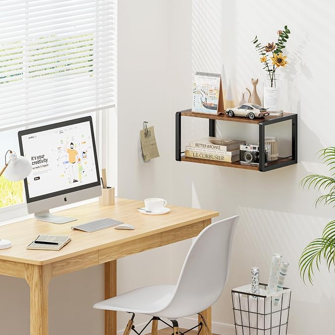 Floating Nightstand Set of 2, Wood Bedside Shelf Wall Mounted Nightstand - Image 7