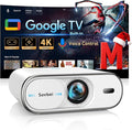 Projector-4K Built-in Google TV|2000 ANSI|Auto Lens Cap&4D Keystone|Auto Focus|Voice Control Smart Portable Projector with WiFi6 and Bluetooth, Sovboi Outdoor Projector for Steaming APPs Home Theater