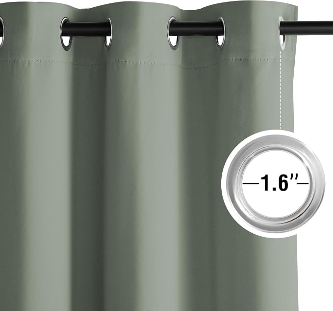 NICETOWN Sage Green Room Darkening Curtains 78 Inches Long 2 Panels - Image 3