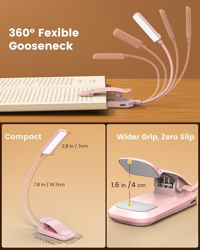 Glocusent 13 LED Book Lights for Reading at Night, Gifts for Book Lovers | - Image 6