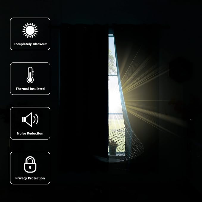 KOUFALL 108 Inch Long Blackout Curtains Thermal Insulated Light Blocking Extra - Image 5