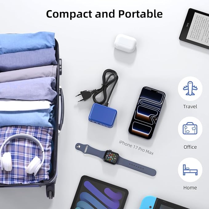 USB C Charger Block, 100W GaN 6 Port PD USB C QC USB A Wall Charger Adapter Plug Cube, Super Fast Type C Charging Station Hub for iPhone 17 16 15 14 Pro Max iPad Samsung Pixel