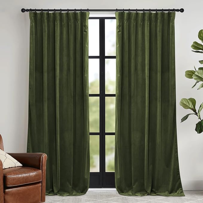 RYB HOME Velvet Curtains 120 inches Long, Extra Long High Ceiling Curtains | by RYBHOME