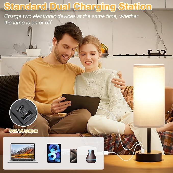 Dicoool Bedside Table Lamp for Bedroom - Image 4