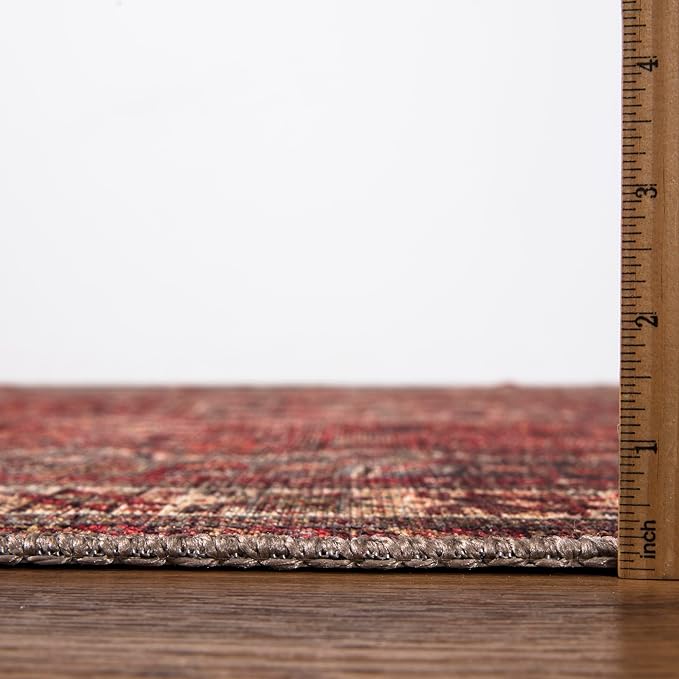 Keen Home Design 9x12 Rug - Machine Washable Area Rug with Non-Slip Backing, Ideal for Living Room, Dining Room, Bedroom - Vintage, Easy Clean, Durable, Low Pile Rug - (9' x 12')