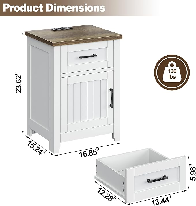 Decofy Farmhouse Nightstand - Image 2