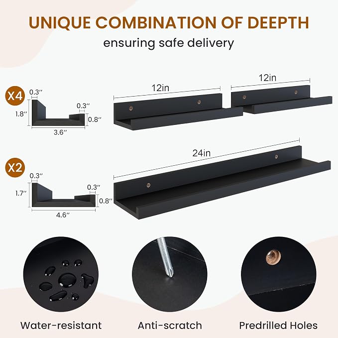 Picture Ledge Shelf, Floating Shelves - Image 3