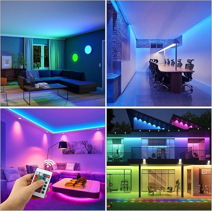 Taoellen RGB LED Light Strip Remote Controller, Dimmer for RGB LED Strip Lights, 24 Key Wireless IR Remote Controller for SMD 5050 3528 Rope Lights