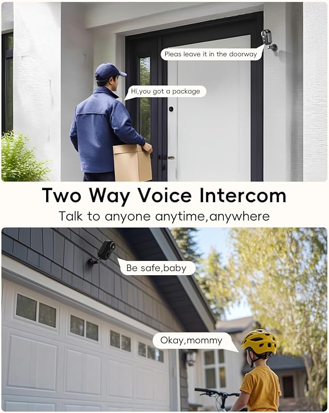 ZUMIMALL Security Cameras Wireless Outdoor, 2 Packs, 2K Cameras for Home Security, Outdoor/Indoor Camera Battery Powered, 2.4G WiFi, Magnetic Mount,3MP Color Night Vision/Siren/PIR/AI/Cloud/Alexa