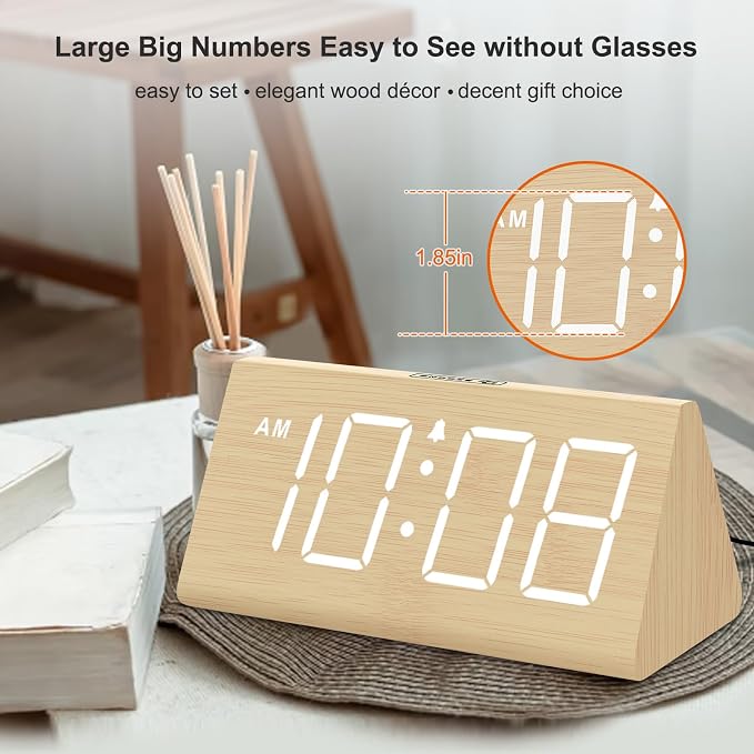 DreamSky Wooden Digital Alarm Clock - Image 2