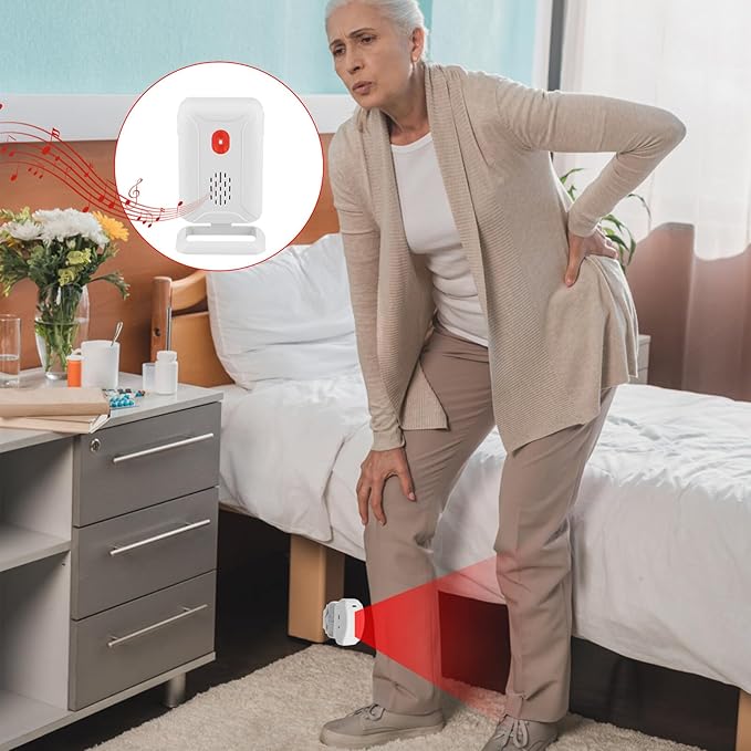 Greencycle Motion Sensor Doorbell, Wireless Motion Sensor Door Chime Business Entry Doorbell, Retail Store Door Entry Alert, Bed Alarms for Elderly Dementia Patients (3 Receivers 1 Sensor)