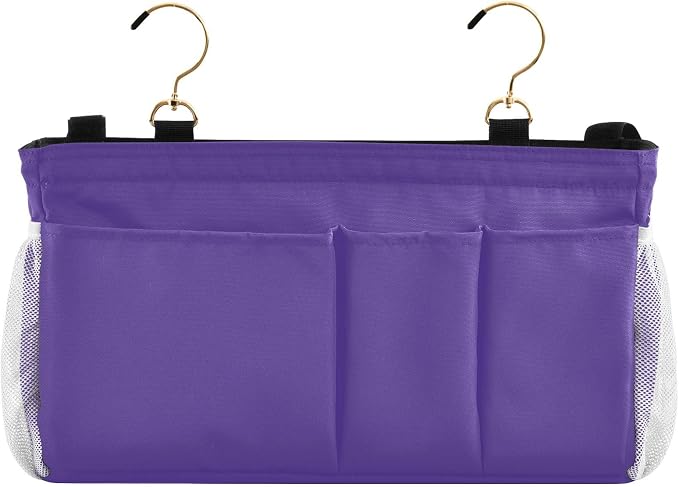 Dark Purple Bedside Caddy Storage Bag Bedside Organizer - Image 2