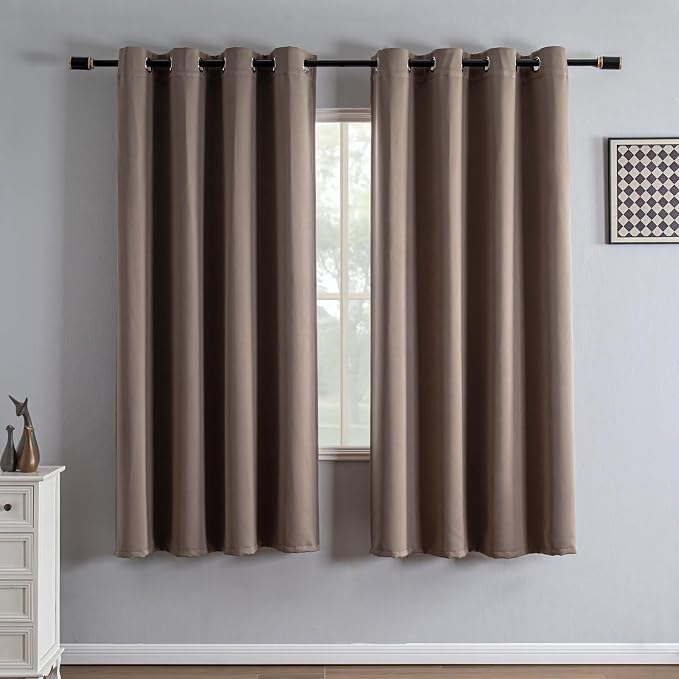 IGEMAEVE Blackout Curtains for Bedroom Grommets Khaki 52" W x 72" L | Living by IGEMAEVE