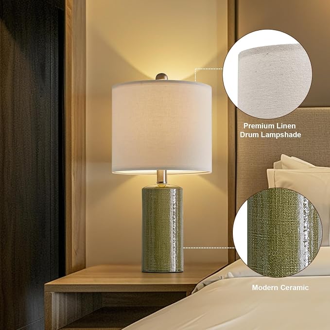 G-SAFAVA 20.25" Small Table Lamps Set of 2 Modern Ceramic Lamps - Image 5
