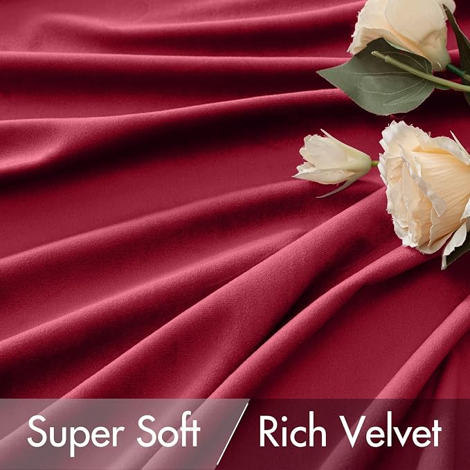 MIULEE Hot Pink Velvet Pinch Pleat Blackout Curtains W52 X L84 Inches | 2 Panels - Image 5