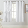 Bujasso White Full Blackout Curtain Panels by Bujasso
