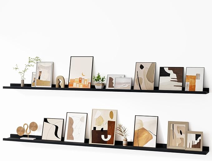 Fun Memories Picture Ledge Shelf, 60 Inch Floating Shelves Set of 2, Large by FunMemories
