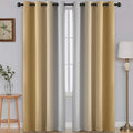 SimpleHome Ombre Beige to Grey White Curtains by SimpleHome