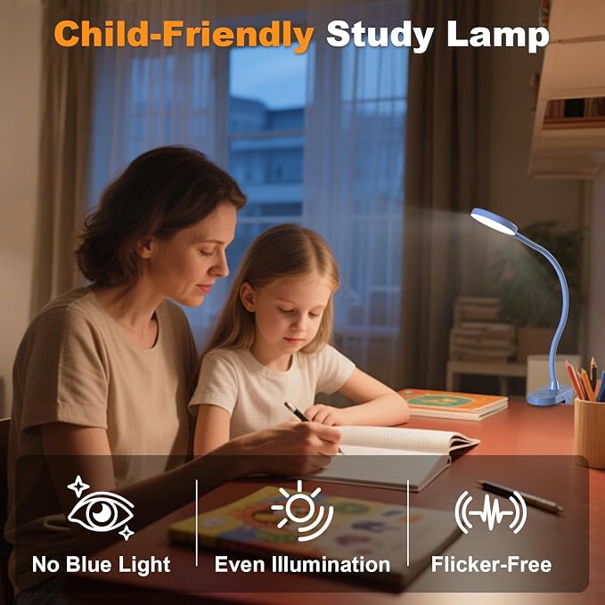 Cordless Clip on Reading Light, Rechargeable LED Book Lamp - Image 5