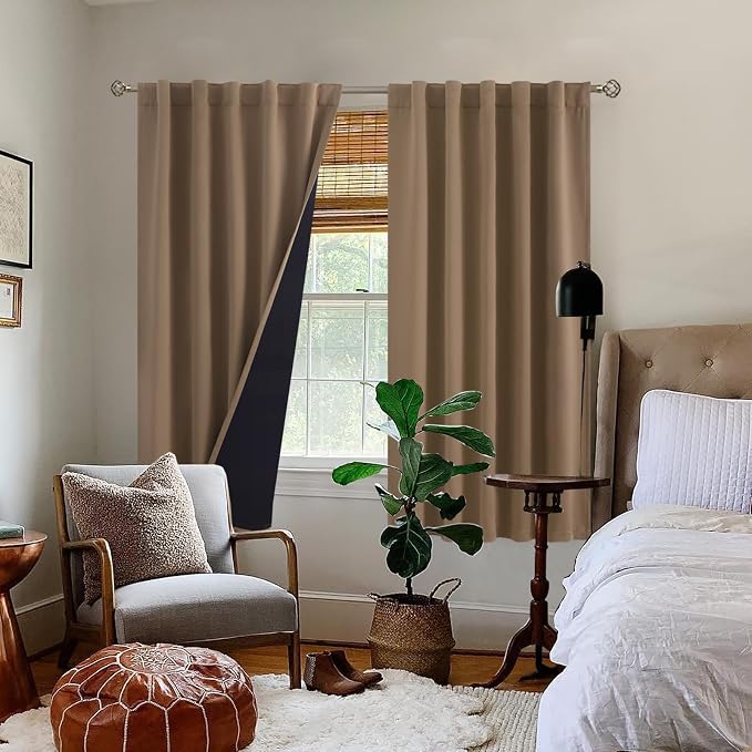 BGment 100% Room Darkening Thermal Insulated Blackout Curtains 63 Inches Long - Image 9
