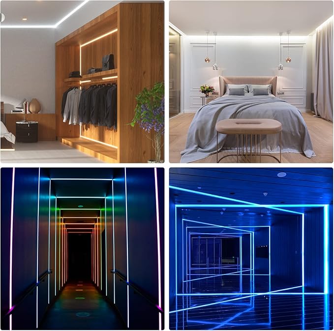 Muzata 20Pack 3.3FT/1M Plus-Size Spotless LED Channel Black LED Strip Diffuser Channel with Milky Frosted White Diffuser Cover U103 BW 1M