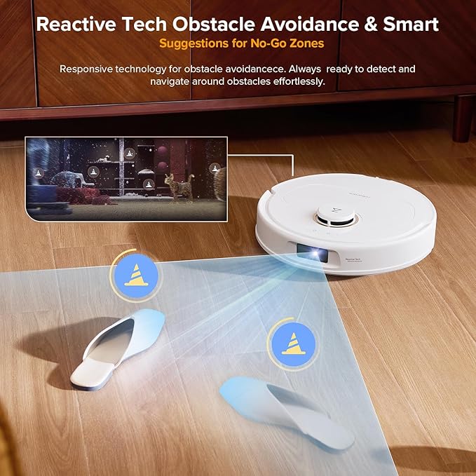 roborock Qrevo S5V Robot Vacuum and Mop, FlexiArm Edge Mopping, 12,000Pa Suction, Dual Zero-Tangle System, Smart Obstacle Avoidance, 10mm Mop Lifting, Auto Mop Washing&Drying, Self-Emptying&Refilling