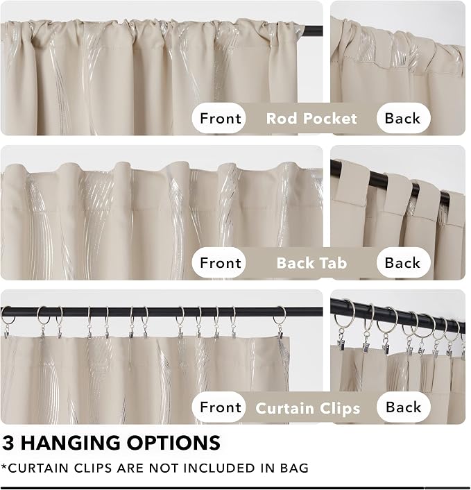 Deconovo Blackout Back Tab Curtains - Image 4