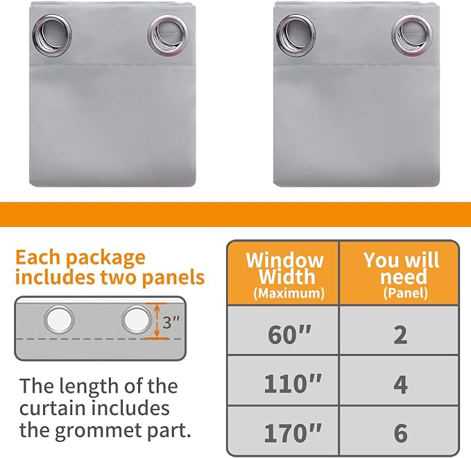 YoungsTex 100% Blackout Curtains 68 Inch Length, Thermal Insulated Drapes - Image 6