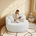 Oversized Round Chair Lounge Chaise Indoor, Upholstered Corduroy Sofa Bed by SofaFurniture