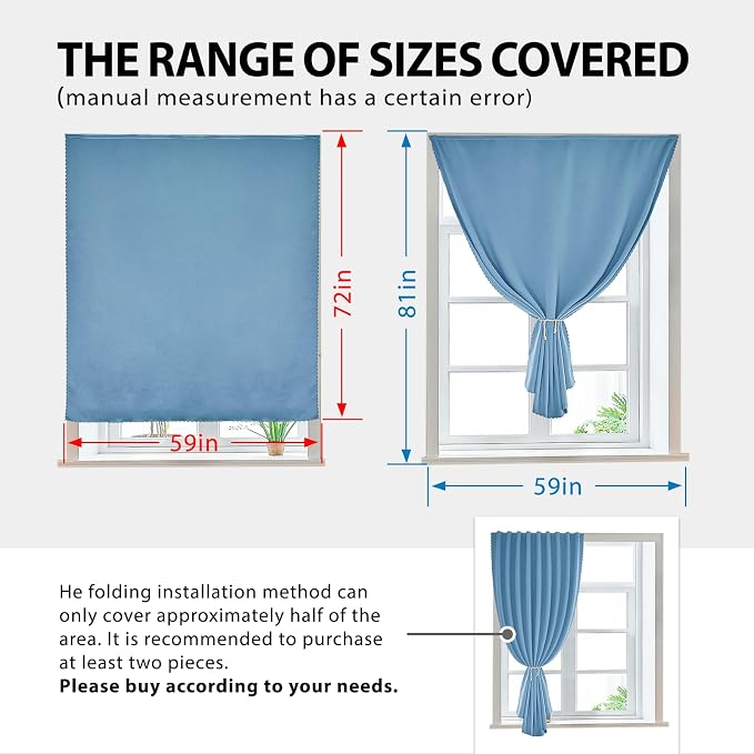 JILRON Magic Tape Stick on Portable Curtains - Image 3