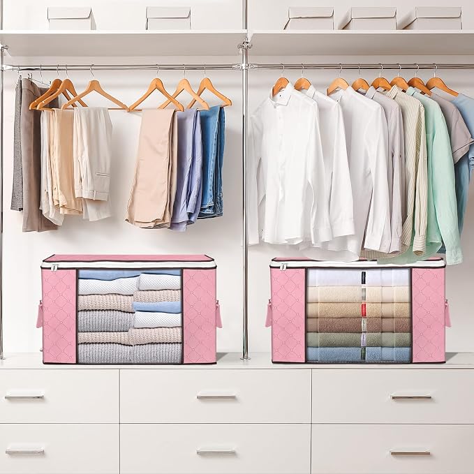 90L Large Storage Bags, 8 Pack Clothes Storage Bins Closet Organizers | - Image 7