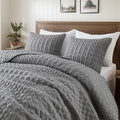 WDCOZY Dark Grey Quilt King Size Bedding Sets by WDCOZY