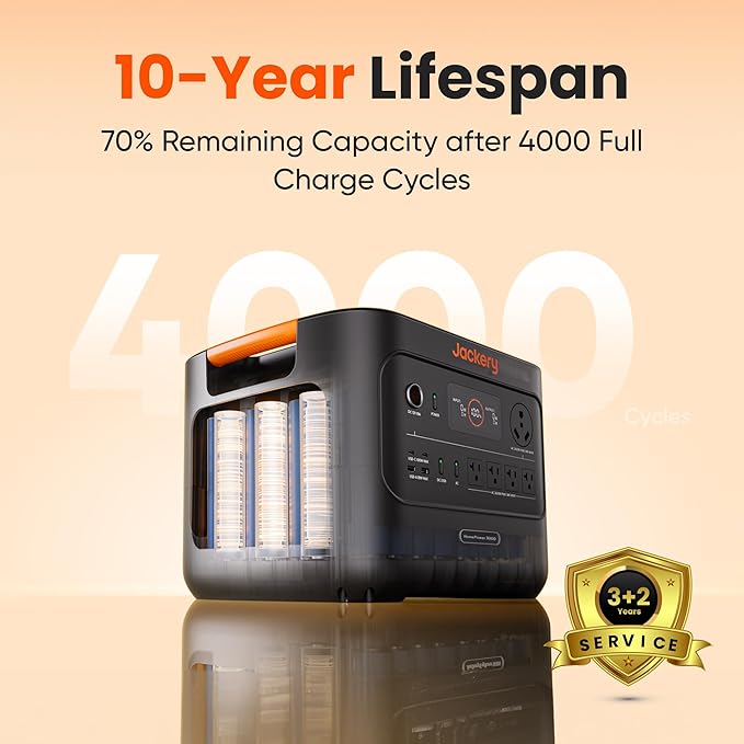 Jackery HomePower 3000 Portable Power Station with Hand Truck, 3600W (Surge 7200W) Output, 3072Wh LFP Battery Solar Generator, Essential Backup for Home Use, Power Outage, RV, Emergencies