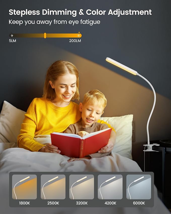 Glocusent 38 LED Clip On Light, 5W Eye Caring Book Lights - Image 4