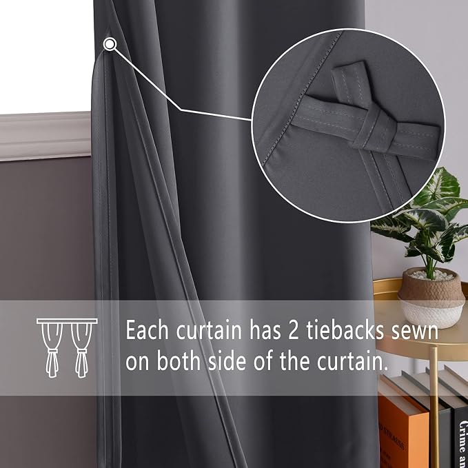 DWCN Dark Grey Blackout Curtains - Image 3