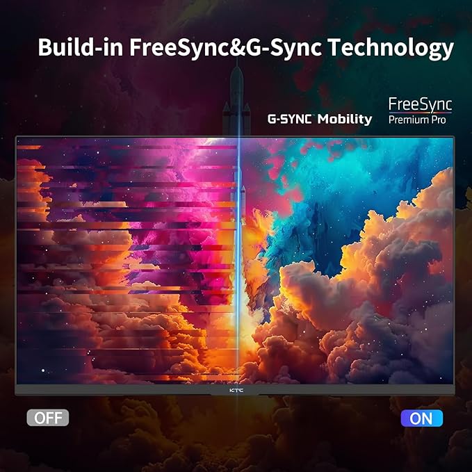 KTC 24 Inch QHD 100Hz Computer Monitor IPS 2K, 1300:1 Contrast, Anti-Blue Light Screen, 122% sRGB, FreeSync & G-Sync Compatible, HDMI2.0 & Display Port 1.4, PC Monitor for Gaming Office Work H24T27