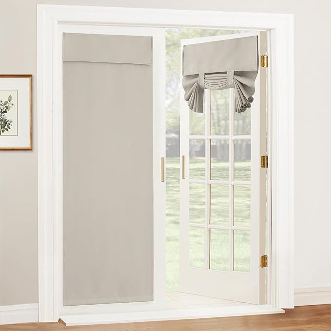 RYB HOME Blackout Door Curtain for Patio Front Tricia French Door Window | by RYBHOME