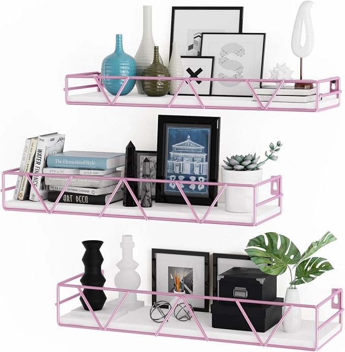Floating Shelves Set of 3, Wood Wall Shelf, Farmhouse Shelf by Amoot