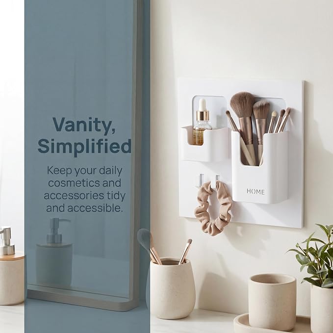 Bedside Shelf with Strong Sticky Gel, Wall Mount Organizer Holder - Image 4