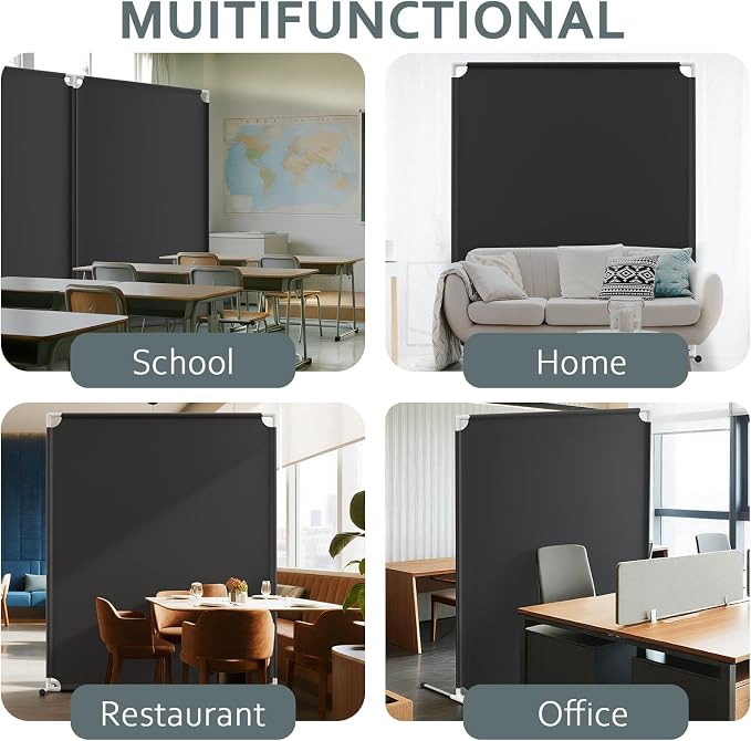 Room Divider for Privacy Protection，Black - Image 3