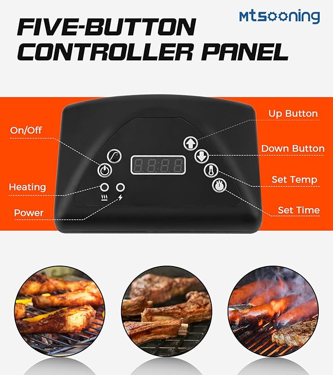 Mtsooning 9907170133 Digital Control Panel LED Display Replacement for Masterbuilt MB21071218, MB21072319, MB21072719 Other Models Digital Electric Smoker Grill Models Controller