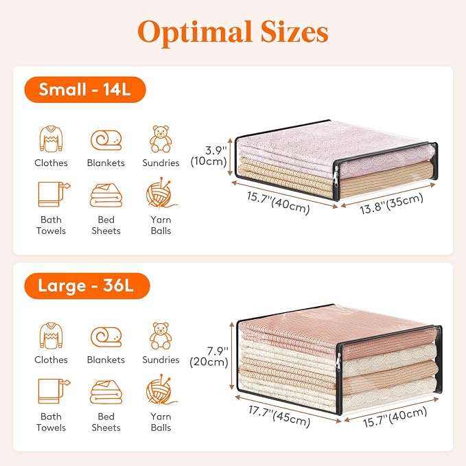 Lifewit 36L Clear Sheet Storage Bags - Image 3