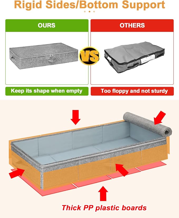 punemi 6.7 in Tall Sturdy Under Bed Storage Container - Image 2