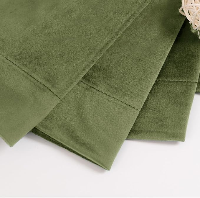 BGment Luxury Velvet Blackout Curtains 90 Inches Long, 2 Panels, Sage Green | - Image 6
